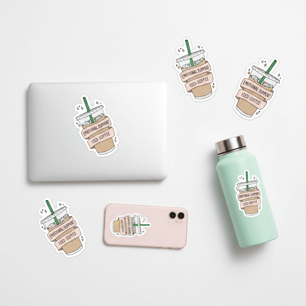 Emotional support iced coffee - Stickers and More by MatthiaStickers and More by Matthia