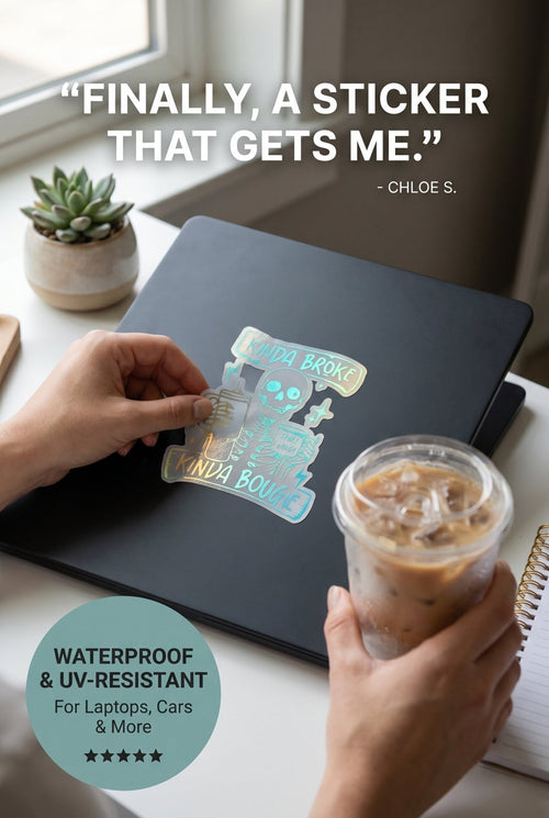 Kinda broke, kinda bougie 3 inch Decal - Stickers and More by MatthiaStickers and More by Matthia